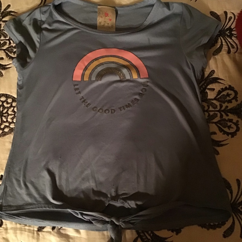 Light Blue Lena Rainbow Shirt/Crop